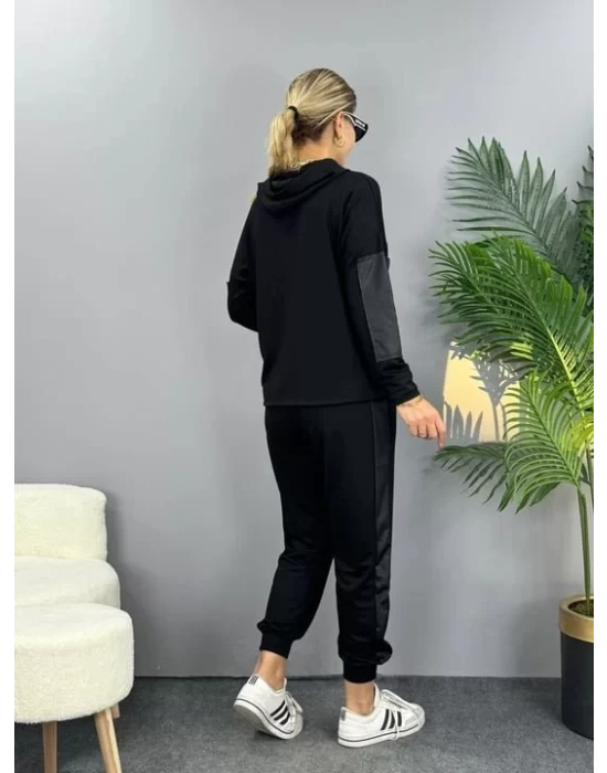 Kadın Uzun Kollu Kapüşonlu Oversize Sweat Ve Pantolon Ikili Takım