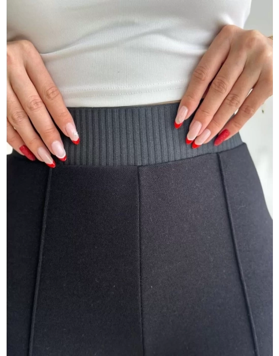 Kadın Yüksek Bel Lastik Kemerli çımalı Pantolon
