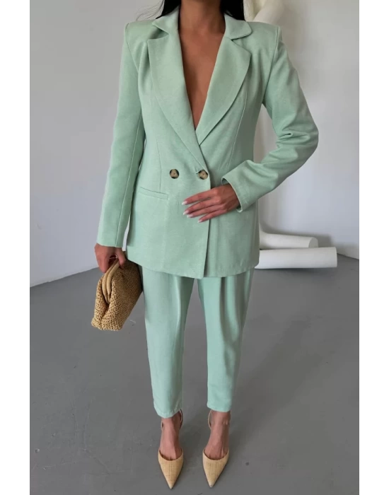 KETEN CEKET - PANTOLON TAKIM - Mint