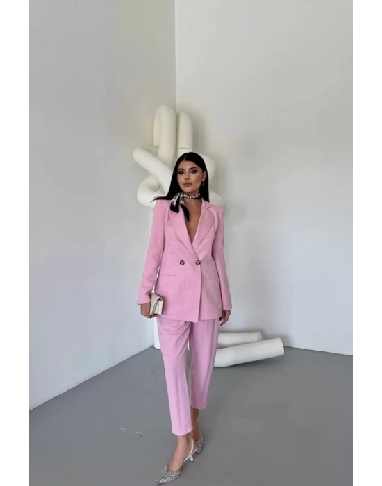 KETEN CEKET - PANTOLON TAKIM - Pembe