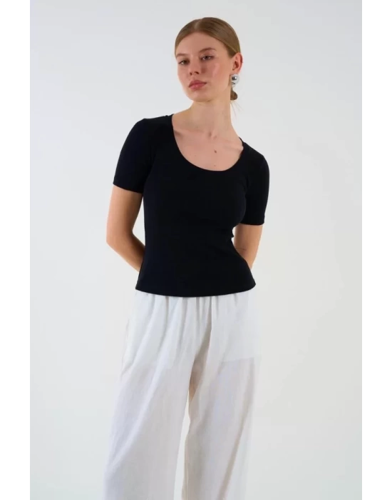 Kısa Kollu T-shirt - Siyah