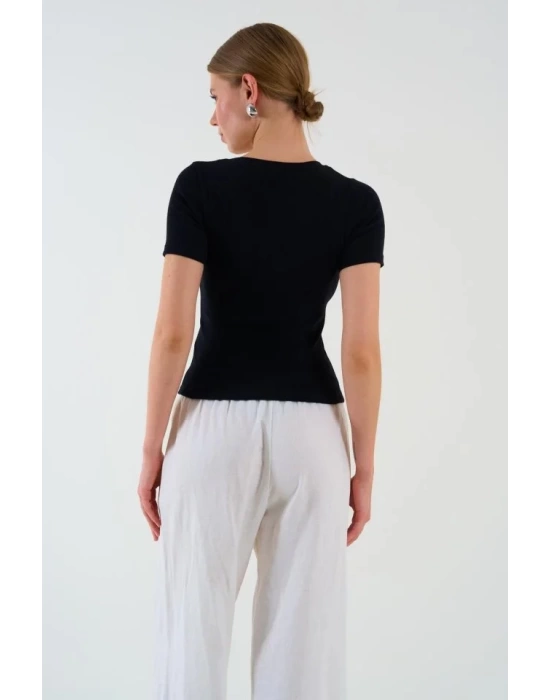 Kısa Kollu T-shirt - Siyah
