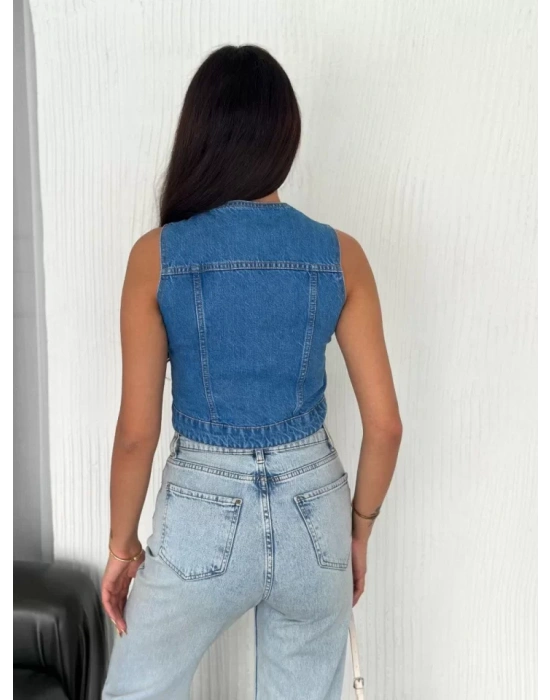 Kot Jeans Yelek - Mavi