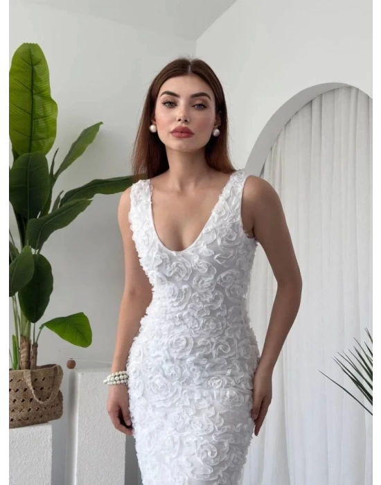 Kren Gül Detaylı Elbise