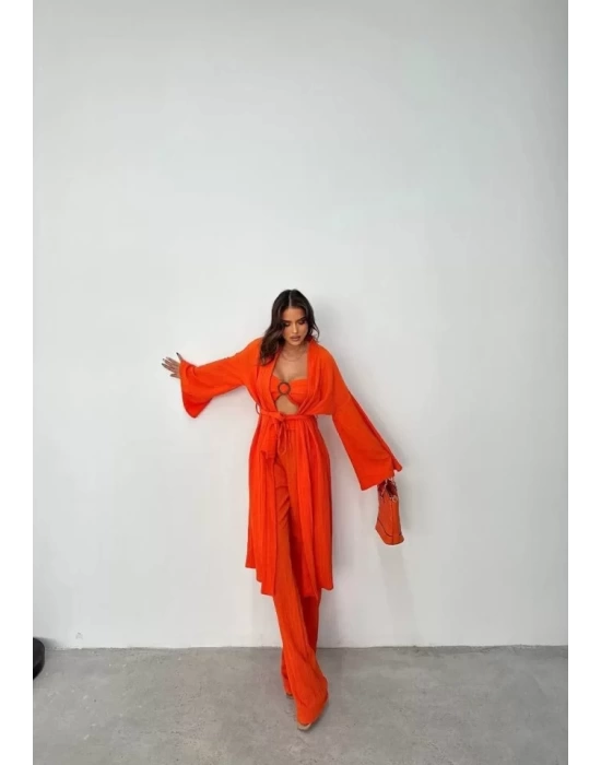 KRINKILL BÜSTİYER-PANTOLON-KİMONO TAKIM - Orange