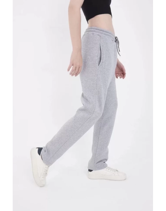 Lastikli Baskılı Eşofman Pantolon - Gri
