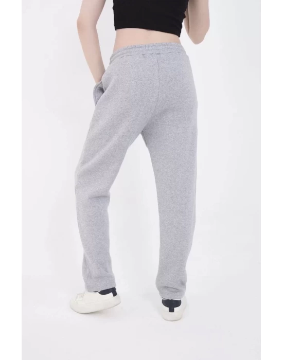 Lastikli Baskılı Eşofman Pantolon - Gri