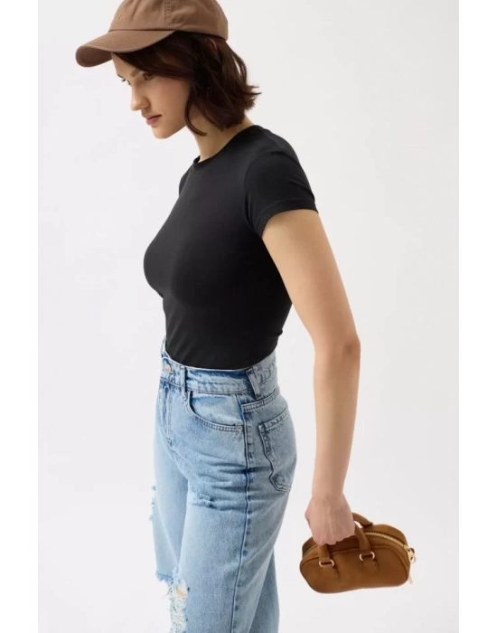 Likralı Basic T-Shirt