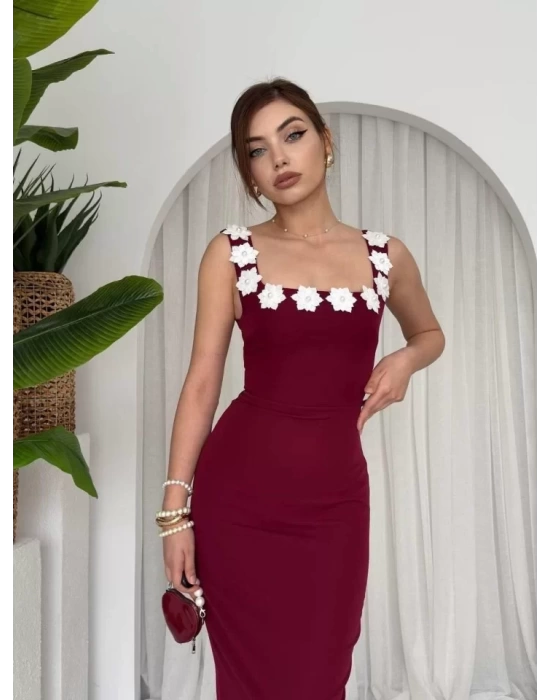 Mıng Çiçek Detaylı Elbise