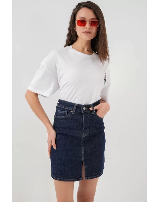 Mini Kot Etek 8037 - Lacivert
