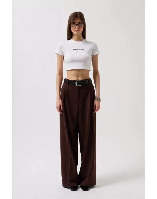 Nepo Baskılı Crop T-Shirt