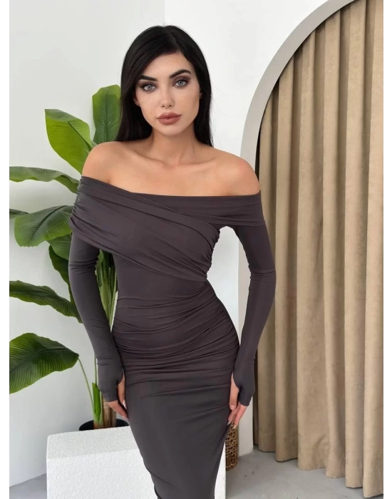 bysoca Kadın Günlük Tuna Denim Elbise - Koyu Mavi̇
