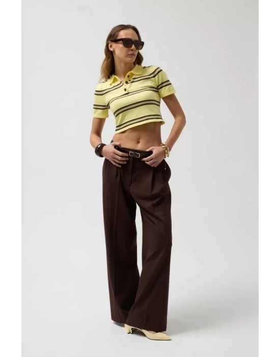 Polo Yaka Crop T-Shirt