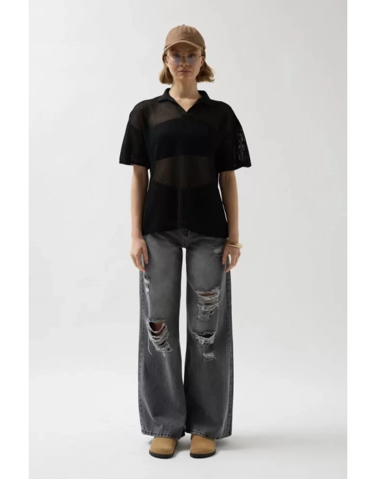 Polo Yaka TransparanT-Shirt