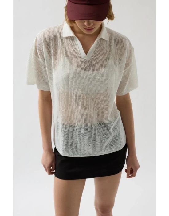 Polo Yaka TransparanT-Shirt