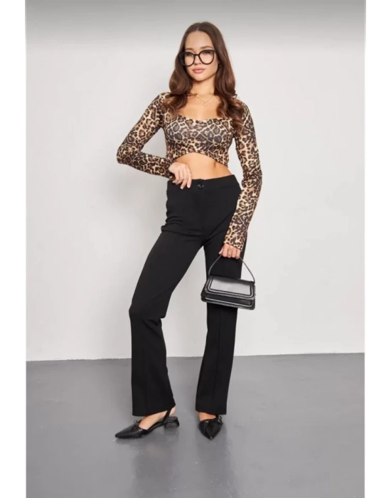 Siyah Palazzo Pantolon Oversize Kesim - Siyah
