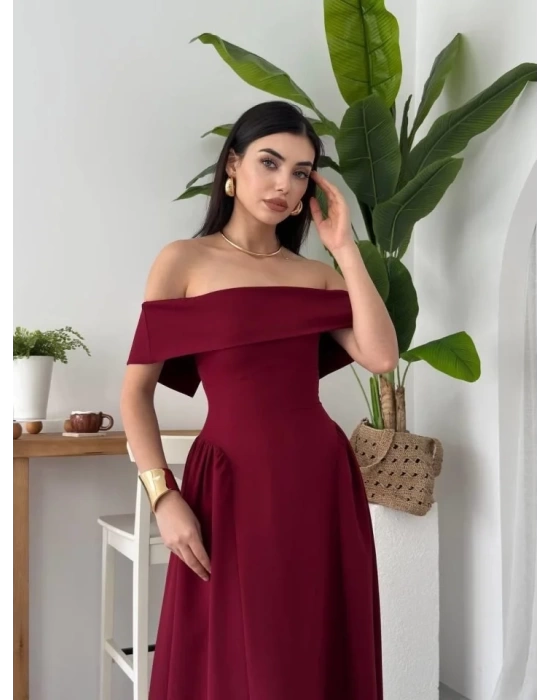 bysoca Kadın Günlük Uzun Kollu Bisiklet Yaka Göğüs Dekolteli Kaşkorse Bluz - Saks Mavi