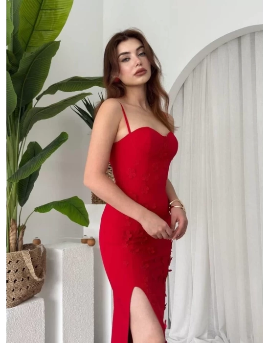 Stor Gül Detaylı Elbise