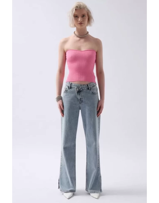 Straplez Dokulu Crop