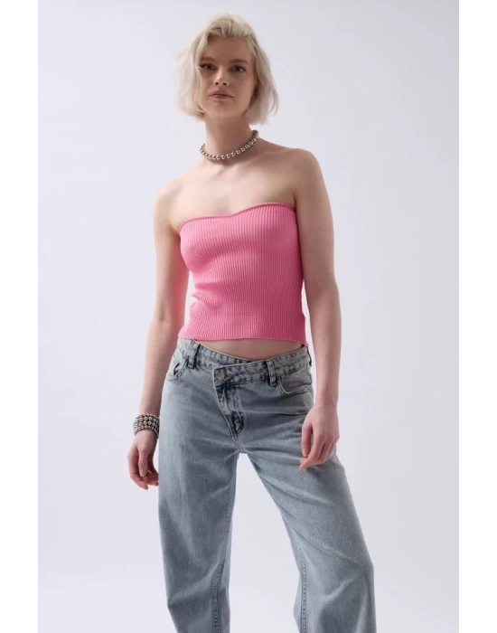 Straplez Dokulu Crop