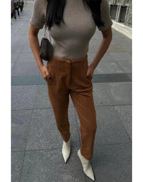 SÜET PANTOLON PENSLİ - Taba