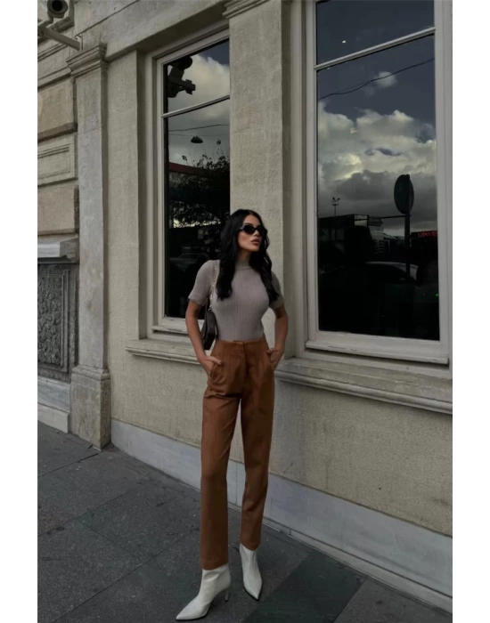 SÜET PANTOLON PENSLİ - Taba