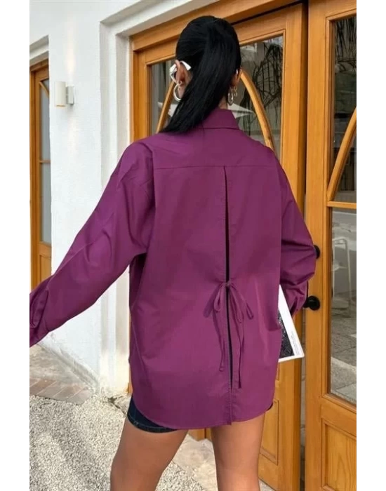 Süzine Cepli Arkası Yırtmaçlı Oversize Gömlek 3420