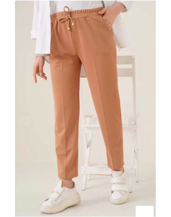 Tam Kalıp Basic Eşofman Pantolon - Kahverengi