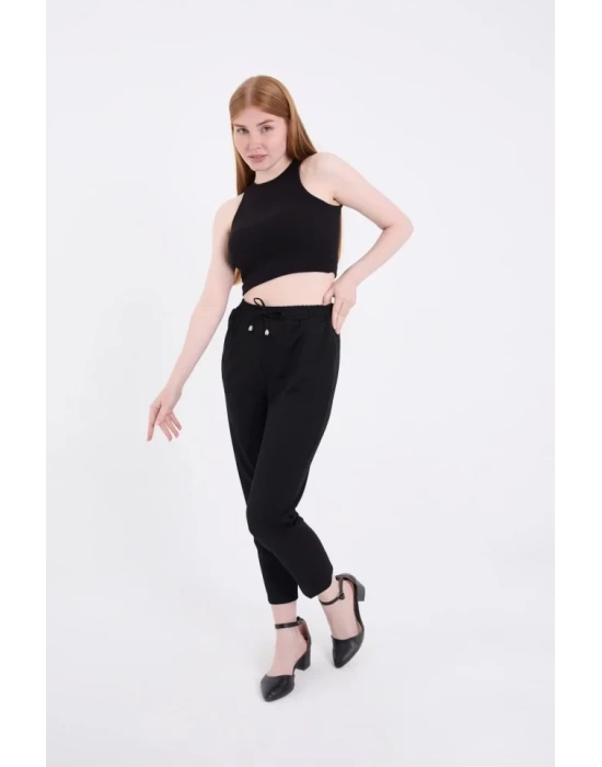 Tam Kalıp Basic Eşofman Pantolon - Siyah