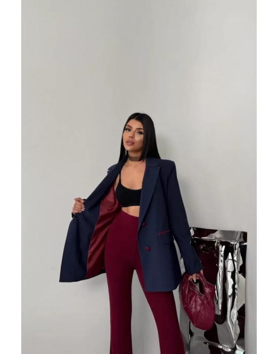 TASARIM CEKET KAPLAMA DÜĞMELİ - Lacivert