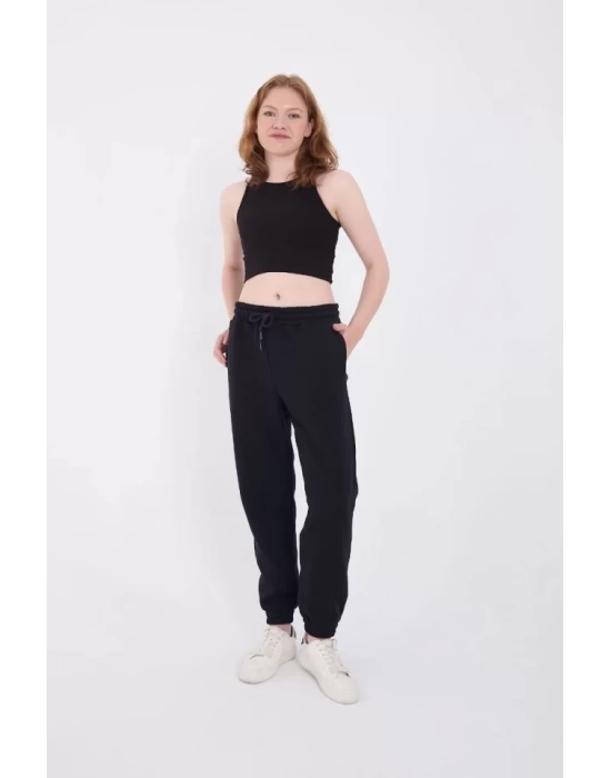 Üç İplik Basic Lastikli Eşofman Pantolon - Lacivert