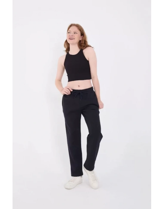 Unisex Üç İplik Basic Eşofman Pantolon - Lacivert
