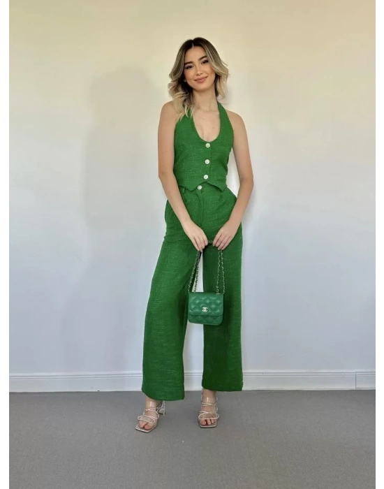 Yeşil Yelek Ve Pantolon Takım