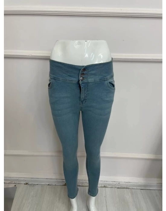 Yüksek Bel Likralı Jean Pantolon 90 Cm