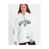 bysoca Kadın New York Baskılı Oversize Üç İplik Pamuklu Kapüşonlu Sweatshirt - Beyaz