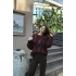 Kadın Bordo Baklava Desenli Bisiklet Yaka Uzun Kol Oversize Yumuşak Dokulu Triko Kazak