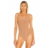 Kadın Bej Kalın Askılı U Yaka Vücudu Saran Jarse Basic Tanga Bodysuit