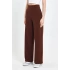 bysoca Kadın Kahverengi Yüksek Bel Cepli Palazzo Geniş Paça Krep Kumaş Günlük Pantolon Eşofman Altı