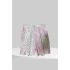 Kadın Pembe Zebra Desenli Yüksek Bel Pileli Keten Bermuda Şort