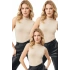 Kadın Bej Yarım Balıkçı Yaka Kolsuz Pamuklu Esnek 3lü Basic Body Bluz