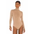 bysoca Kadın Bej Balıkçı Yaka Uzun Kollu Vücudu Saran Sandy Kumaş Tanga Basic Bodysuit