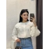 Kadın Beyaz Vintage Geniş Dantel Yakalı Uzun Balon Kol Pamuklu Pinterest Gömlek Bluz