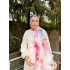 Kadın Pembe Lila Floral Çiçek Desenli Bambu Dokuma Soft Yumuşak Şal