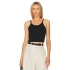 bysoca Kadın Siyah İnce Askılı U Yaka Fitilli Kaşkorse Vücudu Saran Basic Crop Top