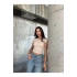 bysoca Kadın Bej Bisiklet Yaka Vücudu Saran Basic Crop T-Shirt