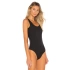 bysoca Kadın Siyah Kalın Askılı U Yaka Vücudu Saran Jarse Basic Bodysuit
