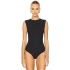 bysoca Kadın Siyah Bisiklet Yaka Sıfır Kol Vücudu Saran Toparlayıcı Bodysuit
