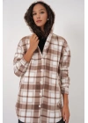 0710 Kapüşonlu Oversize Gömlek - Kahverengi