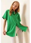 20120 Oversize Kısa Kollu Gömlek - Yeşil
