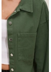 20192 Oversize Gabardin Gömlek Ceket - Haki